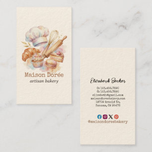 Carte De Visite Pâtissier Boulangerie Pâtisserie Chef Dessert Sucr