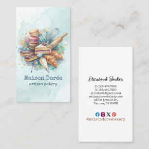 Carte De Visite Pâtissier Boulangerie Pâtisserie Chef Dessert Sucr