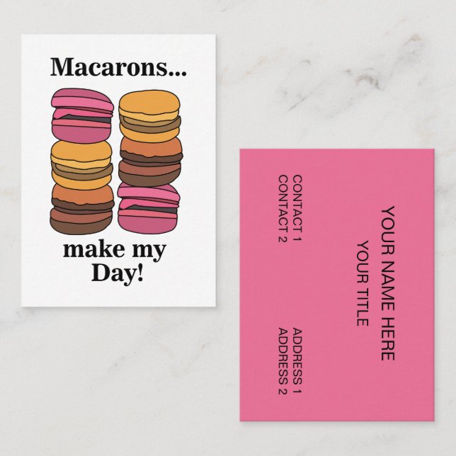 Carte De Visite Pâtissier Boulangerie Restaurant Macaron (Devant / Derrière)