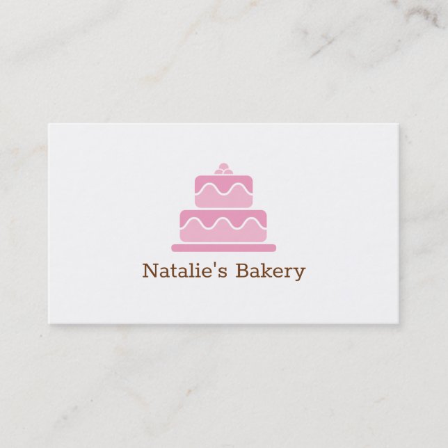 Carte De Visite Pâtissier Gâteau Moderne Rose (Devant)