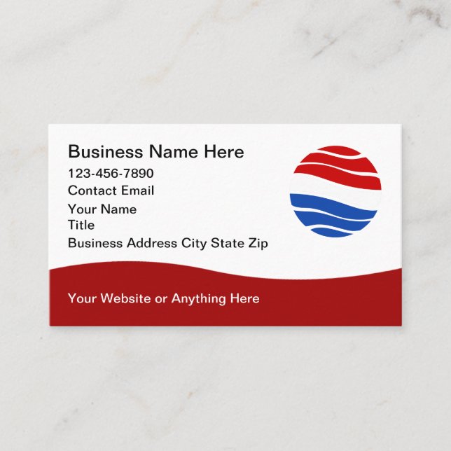 Carte De Visite Patriotic American Theme Modern Business Cards (Devant)