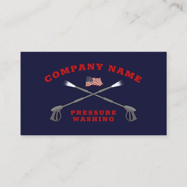 Carte De Visite Patriotic Pressure Lavage Power Wash Company (Devant)