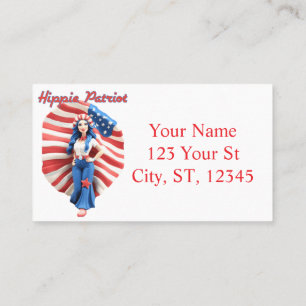 Carte De Visite Patriotique hippie fille Thunder_Cove