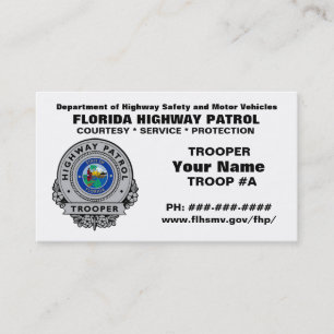 Carte De Visite Patrouille FHP de route de la Floride