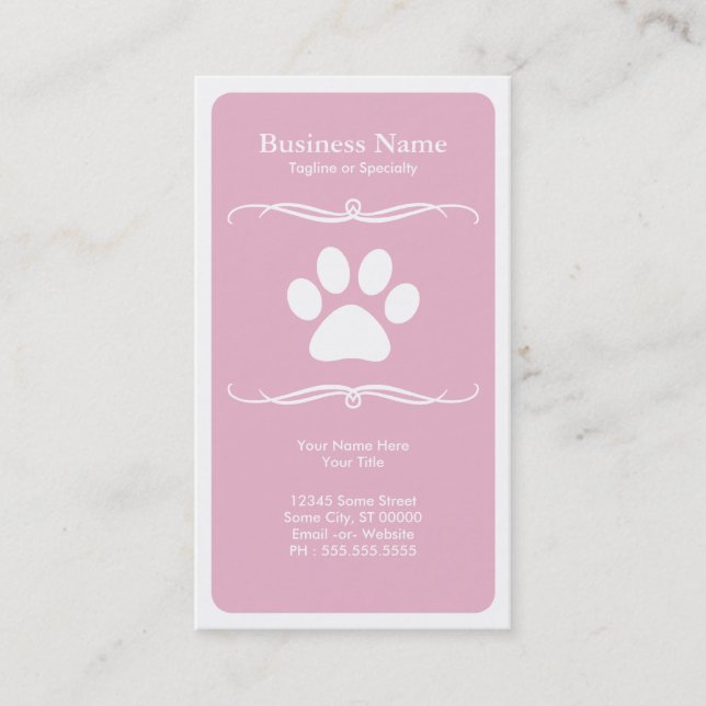 Carte De Visite patte d'animal familier de mod (Devant)