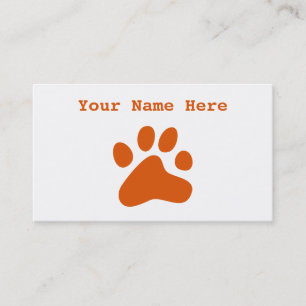 Carte De Visite Patte orange de chien