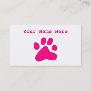 Carte De Visite Patte rose de chien