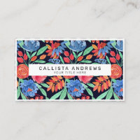 Pattern Artsy Coral Blue Floral Watercolor