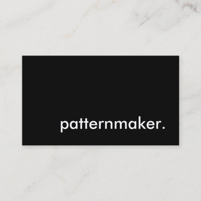 Carte De Visite patternmaker. (Devant)