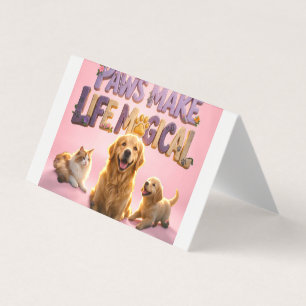Carte De Visite Pattes,Amoureux des Animaux Chien Chat Chiot Compa