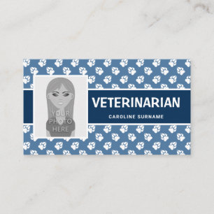 Carte De Visite Pattes Bleues et Blanches Avec Votre Propre Photo
