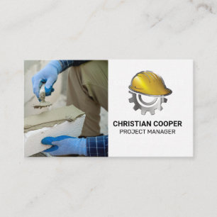 Carte De Visite Paver   Logo du Casquette dur de construction