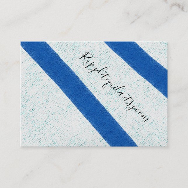 Carte De Visite Pavots bleus UK Art abstrait (Devant)