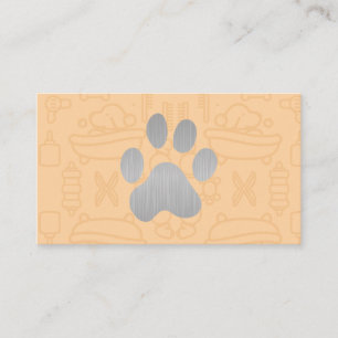 Carte De Visite Paw Chien Argent