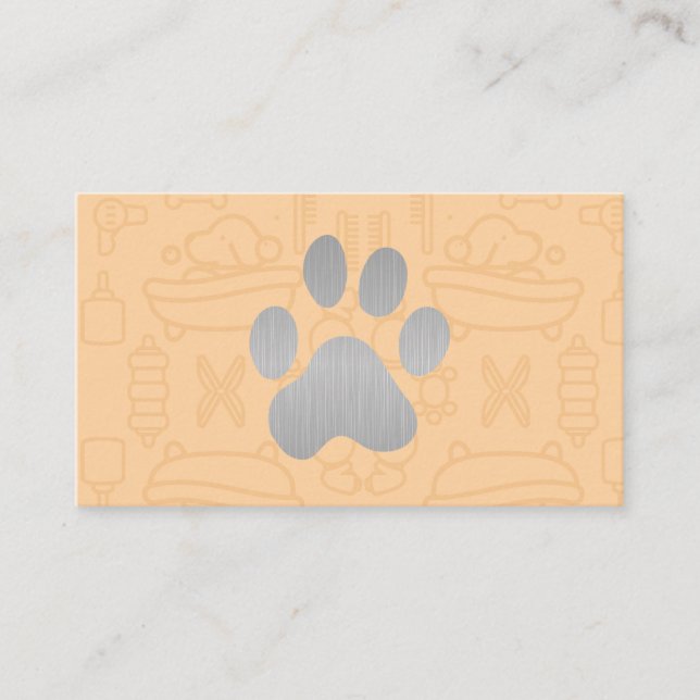 Carte De Visite Paw Chien Argent (Devant)