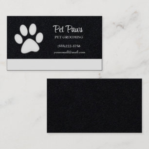 Carte De Visite Paw chien blanc sur le service de toilettage pour
