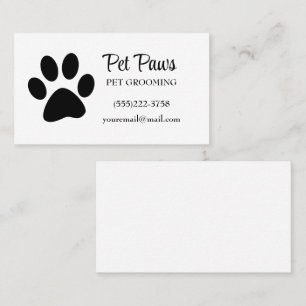Carte De Visite Paw Chien Noir sur le service Grossiste Animaux de