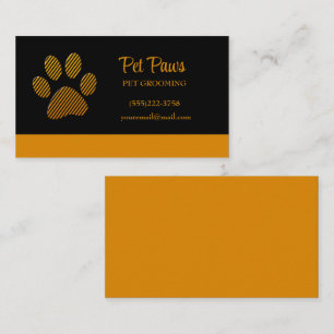 Carte De Visite Paw chien orange sur le service de toilettage pour