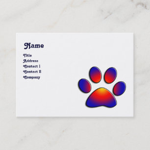Carte De Visite PAW COLORÉ, blanc