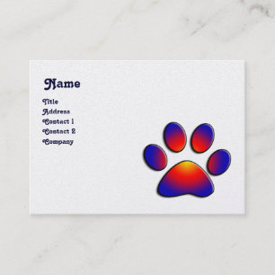 Carte De Visite PAW COLORÉ, perle blanche