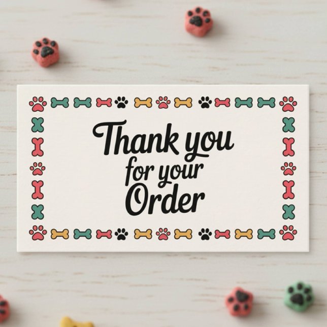 Carte De Visite Paw Print Small Business Thank You Business Card (Créateur téléchargé)