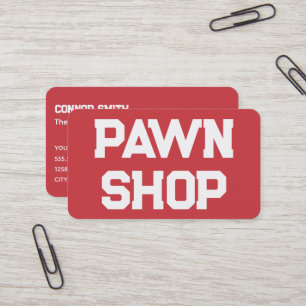 Carte De Visite Pawnbroker Pawn Shop Rouge