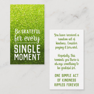 Carte De Visite Pay it Forward Random Act of Kindness Lime Green