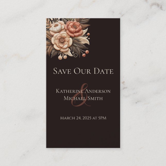Carte De Visite Pays Fleurs de Mariage Occidentales (Devant)