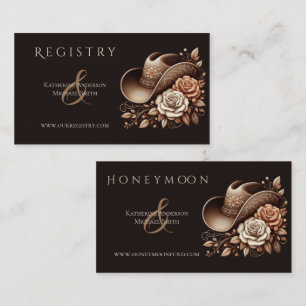 Carte De Visite Pays Western Cowgirl Casquette avec fleurs