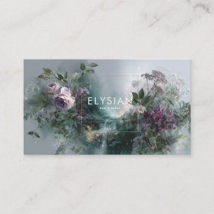 Carte De Visite Paysage brumeux de cascade florale éthérée