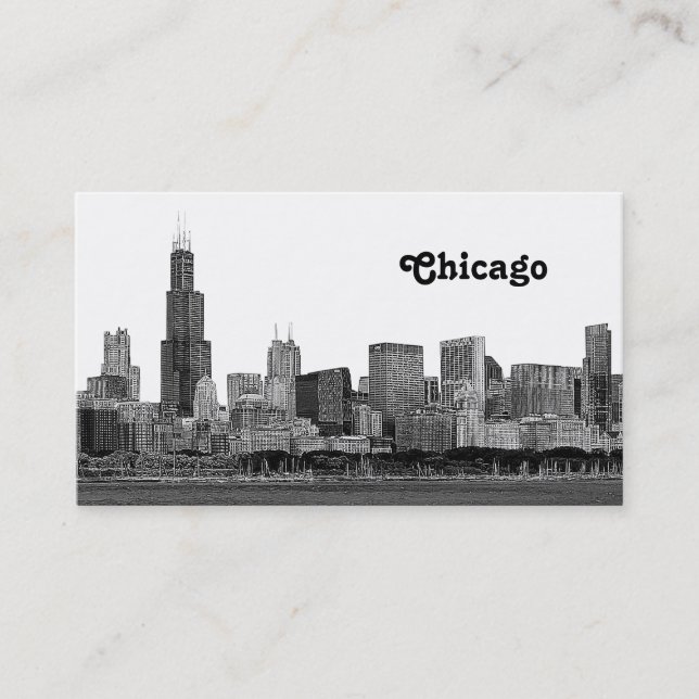Carte De Visite Paysage de Chicago Gravé (Devant)