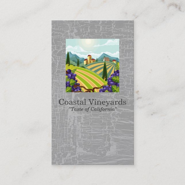 Carte De Visite Paysage de vignoble | Vin (Devant)