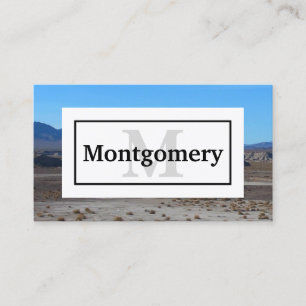 Carte De Visite Paysage du désert de Californie avec nom et monogr