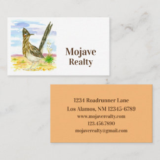 Carte De Visite Paysage du désert d'oiseaux de Roadrunner Fleur du
