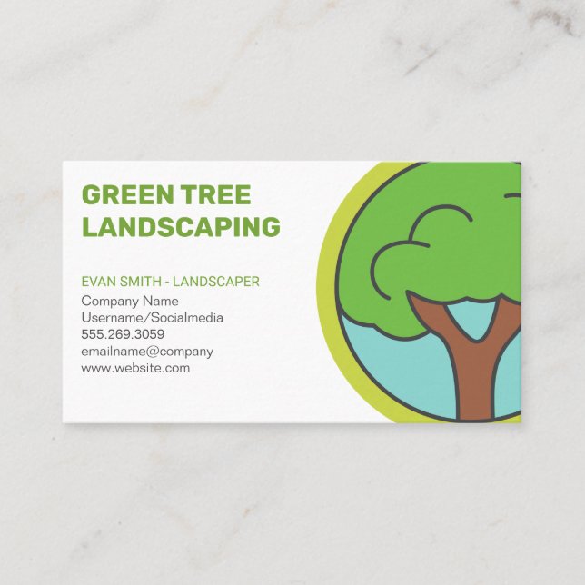 Carte De Visite Paysage du logo de l'arbre (Devant)