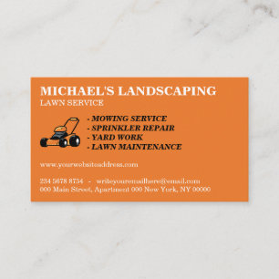 Carte De Visite Paysage du service de pelouse