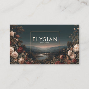 Carte De Visite Paysage floral de rose romantique et de montagne b