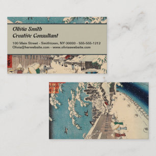 Carte De Visite Paysage hivernal d'Hiroshige japon ukiyo-e antique