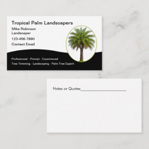 Carte De Visite Paysage tropical Services Palm Tree