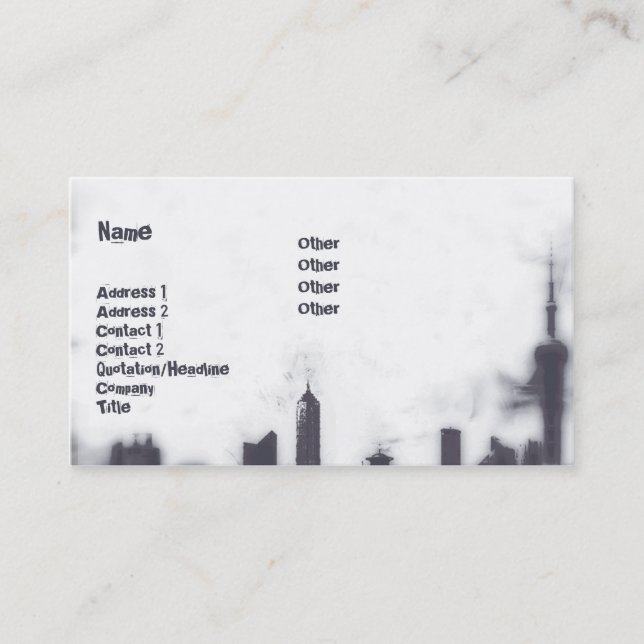 Carte De Visite Paysage urbain - affaires (Devant)