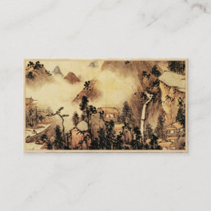 Carte De Visite Paysage vintage de paysage de peinture de Sumi-e