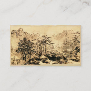 Carte De Visite Paysage vintage de paysage de peinture de Sumi-e