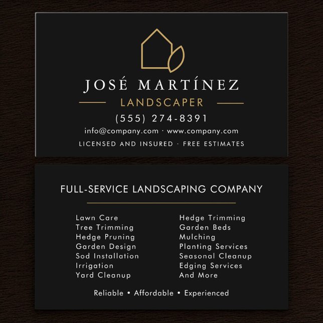 Carte De Visite Paysagiste Services de pelouse Professionnel (Créateur téléchargé)