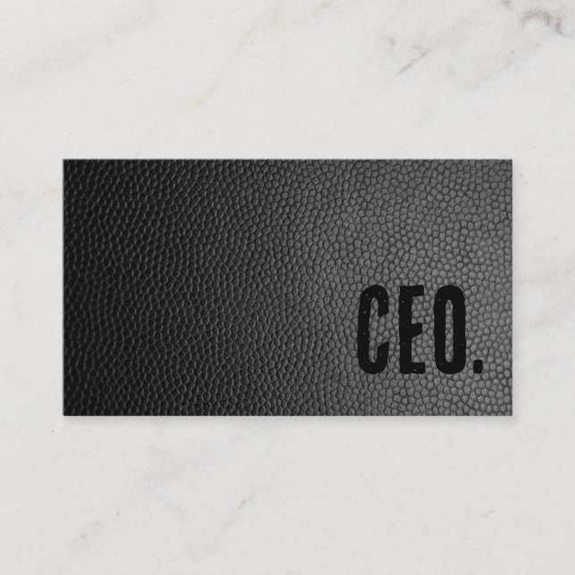 Carte De Visite PDG Premier Black Faux Leather (Devant)