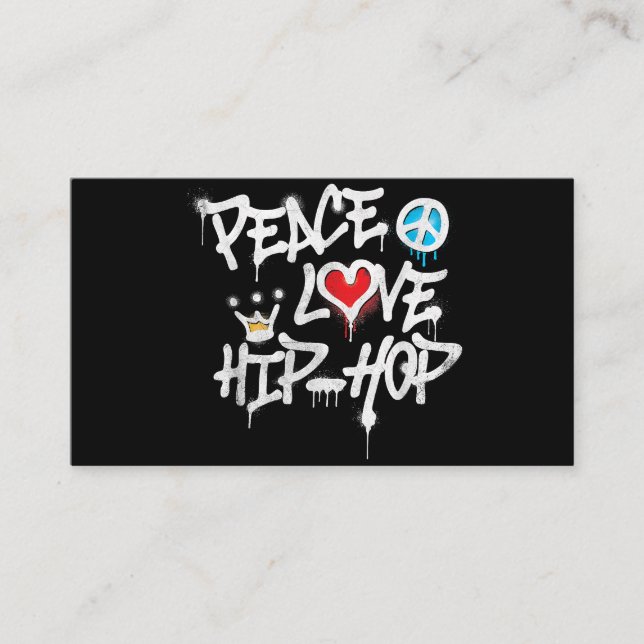 Carte De Visite Peace Love Hip hop Dancing (Devant)