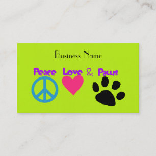 Carte De Visite Peace Love & Paws