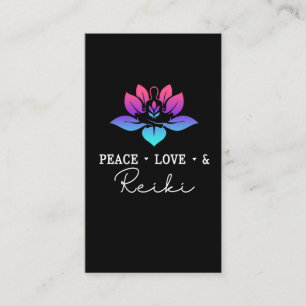 Carte De Visite Peace Love Reiki Chakra méditation spirituelle