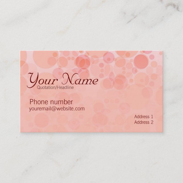 Carte de visite Peach Bubbles (Devant)