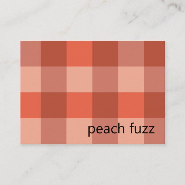 Carte De Visite Peach Fuzz Orange Checkerboard Motif (Devant)