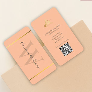 Carte De Visite Peach Moderne Élégant Minimaliste Professionnel